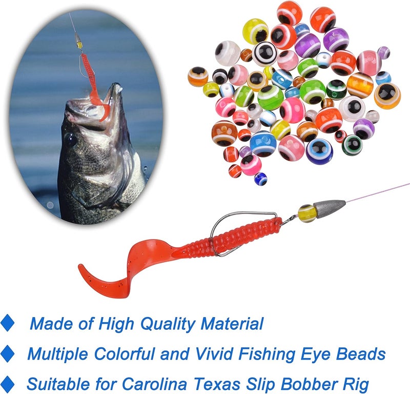 SILANON Fishing Eye Beads Assorted Set, Mixed Color Fishing Line Beads Bait Eggs Round Plastic Fishing Rig Beads Kit for Fishing Lures Texas Carolina Rig Freshwater Saltwater 5mm/6mm/8mm/10mm - Image 5